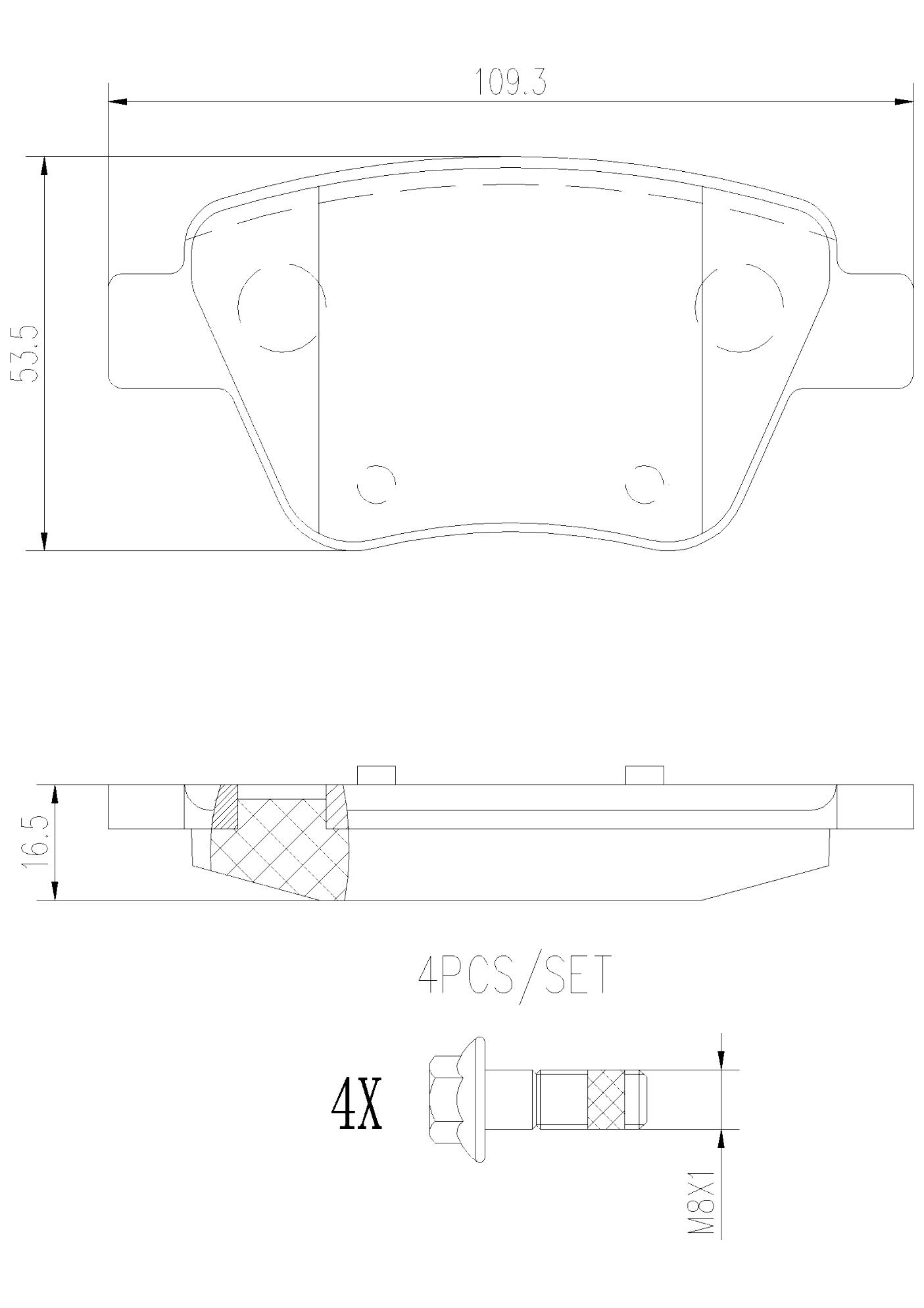 VW Disc Brake Pad Set - Rear (Ceramic) 5K0698451C - Brembo P85114N